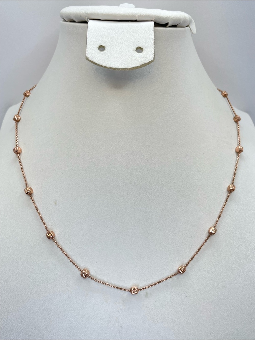 925 Italy Rose Gold Plated Sterling Silver Satellite Ball Necklace Minimalist